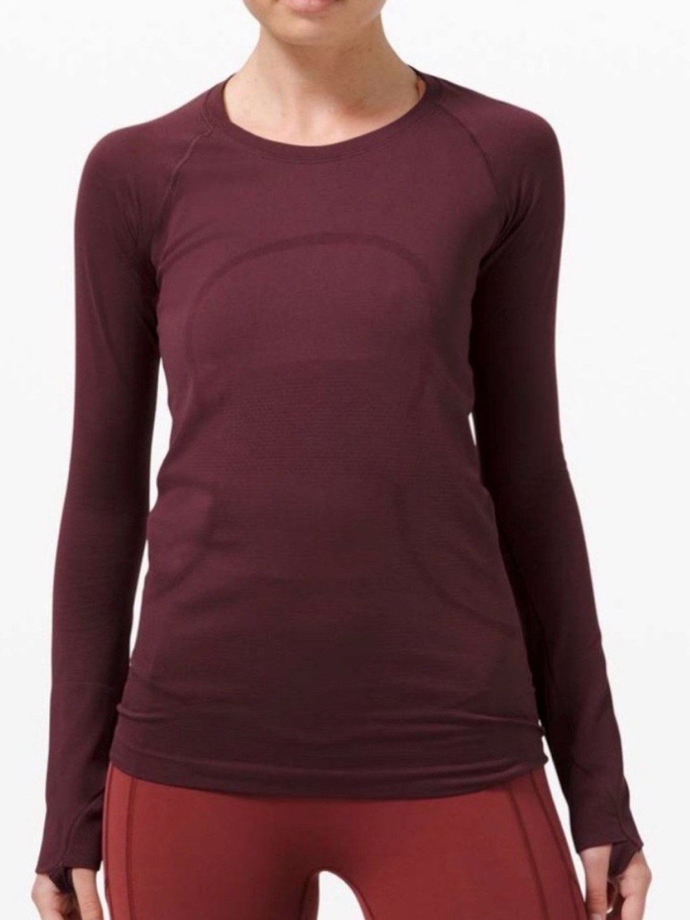Lululemon Swiftly Tech Longsleeve T-shirt- size 10 Burgundy